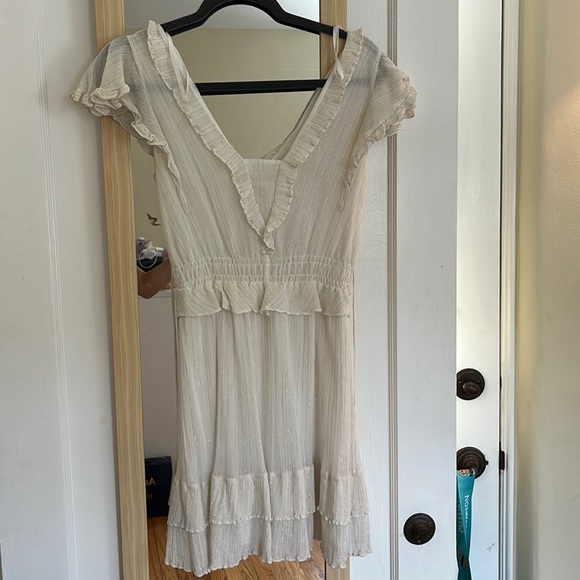 Rebecca Taylor Lurex Striped V Neck Dress Mini - Picture 4 of 6